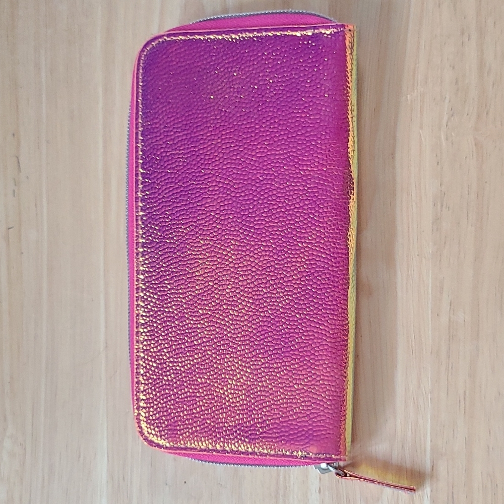 Pink iridescent wallet